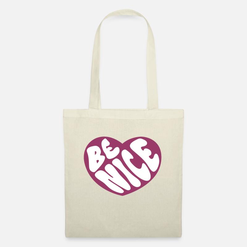 Be Nice Herz Design - Stoffbeutel - Natur