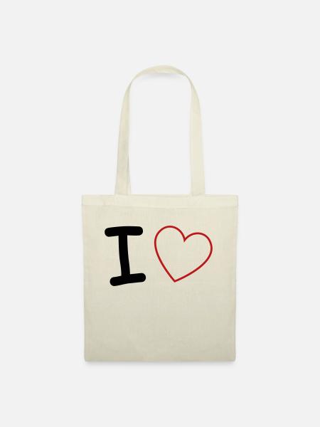 i love - Stoffbeutel - Natur