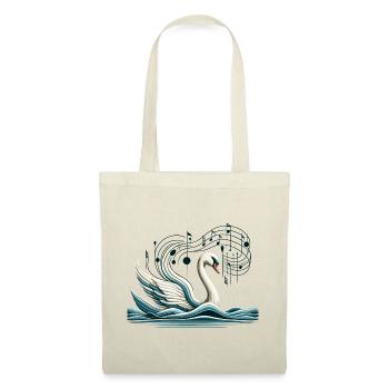 Cygne élégant avec des notes de musique Art Design - Sac en tissu - nature - Devant