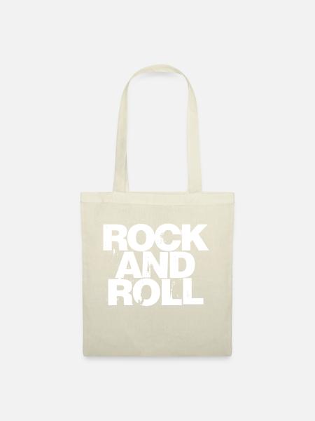 Typografischer Rock'n'Roll-Text - Stoffbeutel - Natur
