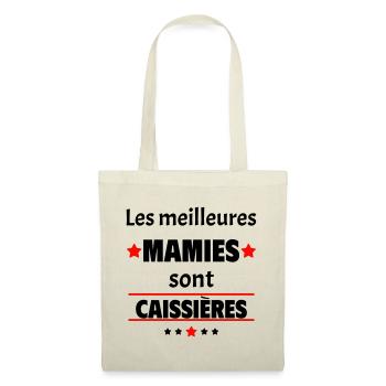 Les meilleures mamies sont caissières, cadeau noël - Sac en tissu - nature - Devant