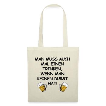 Bier, Durst, Party, feiern, Weihnachten, grillen - Stoffbeutel - Natur - Vorne