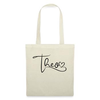 Theo Name First Name Heart Decor - Tote Bag - nature - Front