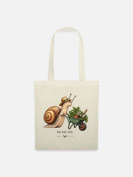 Garten Schnecke – Ich hab jetzt Zeit - Stoffbeutel - Natur