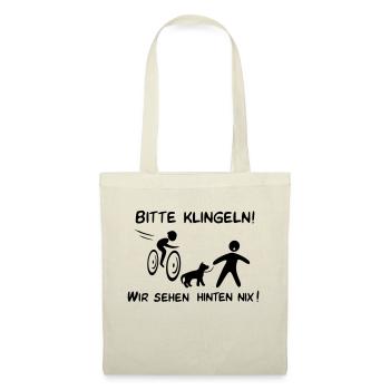 Bitte klingeln! Radfahrer-Hund - Stoffbeutel - Natur - Hinten