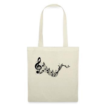Notes de musique rivière cadeau idée musicien - Sac en tissu - nature - Devant
