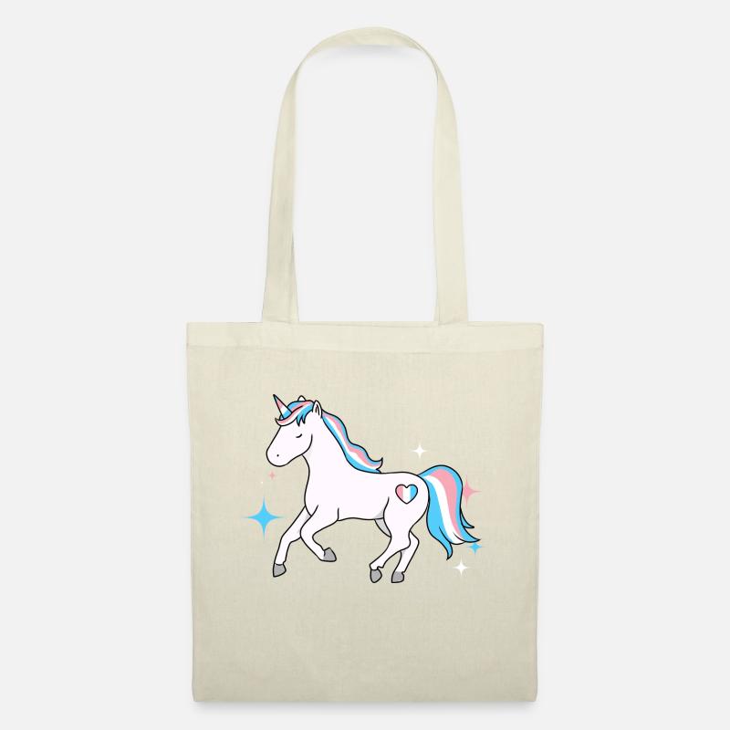 Trans Pride Einhorn - Stoffbeutel - Natur