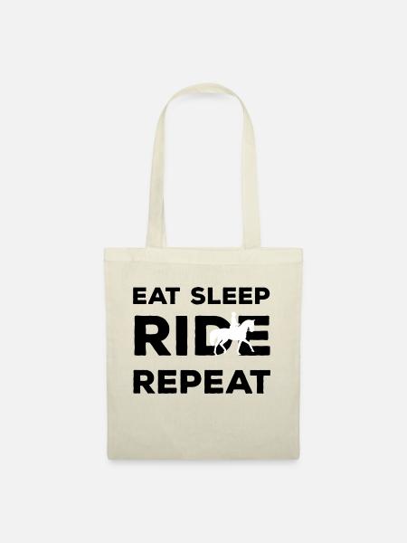 Eat Sleep Ride Repeat Tagesroutine Pferd Reiten - Stoffbeutel - Natur