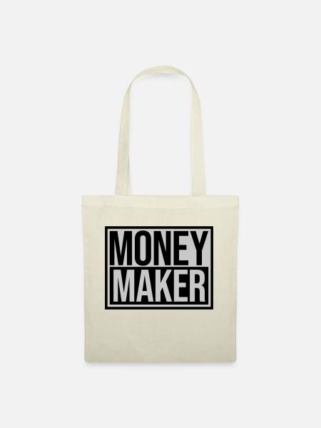 Schild Money Maker Reich - Stoffbeutel - Natur