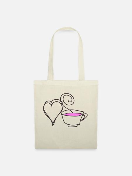 Kaffee nit Herz - Stoffbeutel - Natur