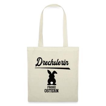 Drechslerin Frohe Ostern Ostergeschenk Tischlerei - Stoffbeutel - Natur - Vorne