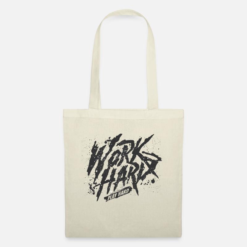 work hard play hard T-Shirt - Stoffbeutel - Natur