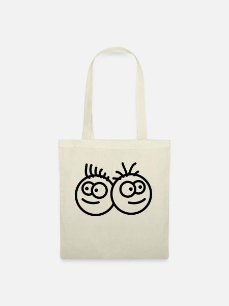 Two Smileys - Stoffbeutel - Natur