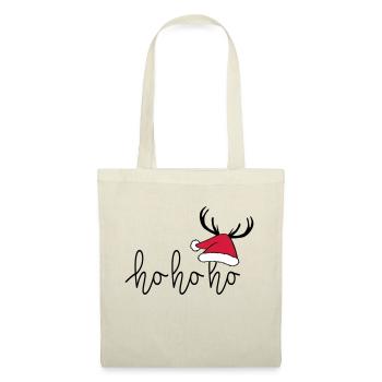 Slogan ho ho ho, Joyeux Noël, Père Noël. - Sac en tissu - nature - Devant