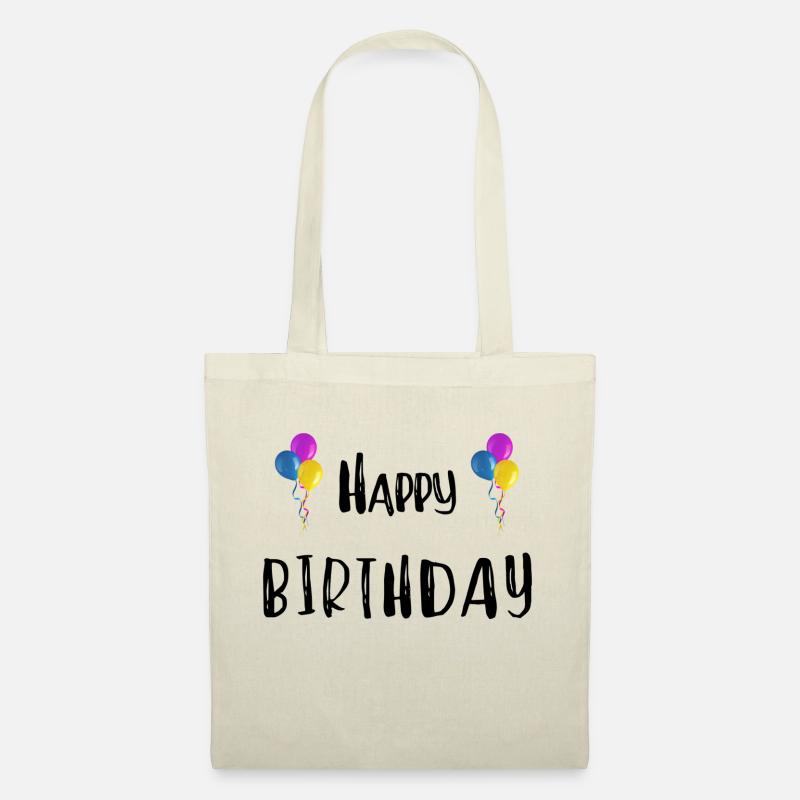 Happy Birthday - Stoffbeutel - Natur