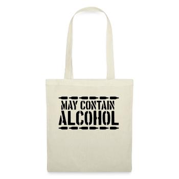 Kann Alkohol enthalten Spruch - Stoffbeutel - Natur - Vorne