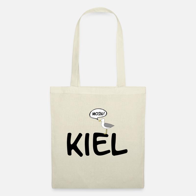 Möwe Pipsch auf Kiel Logo (schwarz) - Stoffbeutel - Natur
