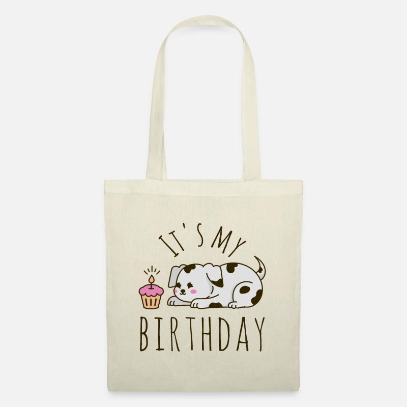 C’est mon chien d’anniversaire - Sac en tissu - nature