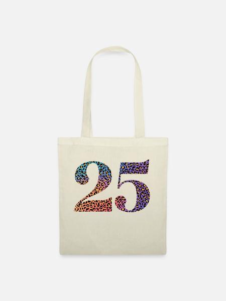 25. Geburtstag Leopard - Stoffbeutel - Natur