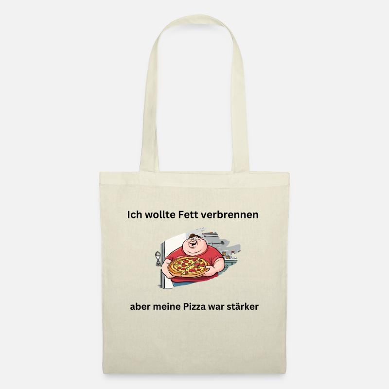 Pizza ist stärker - Stoffbeutel - Natur
