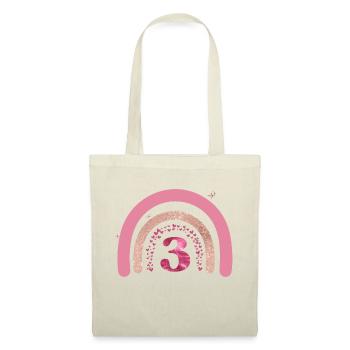 3e anniversaire rainbow rose - Sac en tissu - nature - Devant