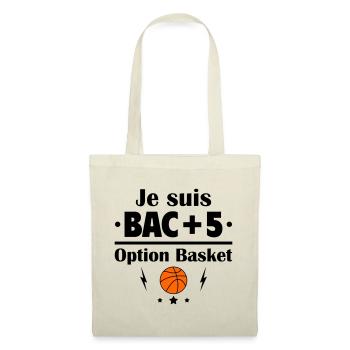 Bac+5 option basket, fête des pères,cadeau de noël - Sac en tissu - nature - Devant