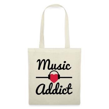 Music Addict, musik - Stoffbeutel - Natur - Vorne