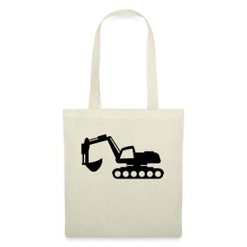 Bagger - T-Shirt für Baggerfahrer und Kinder - Stoffbeutel - Natur - Vorne