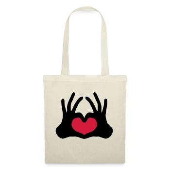 form outlined 2 hands pair of team hand signs half - Tote Bag - nature - Front