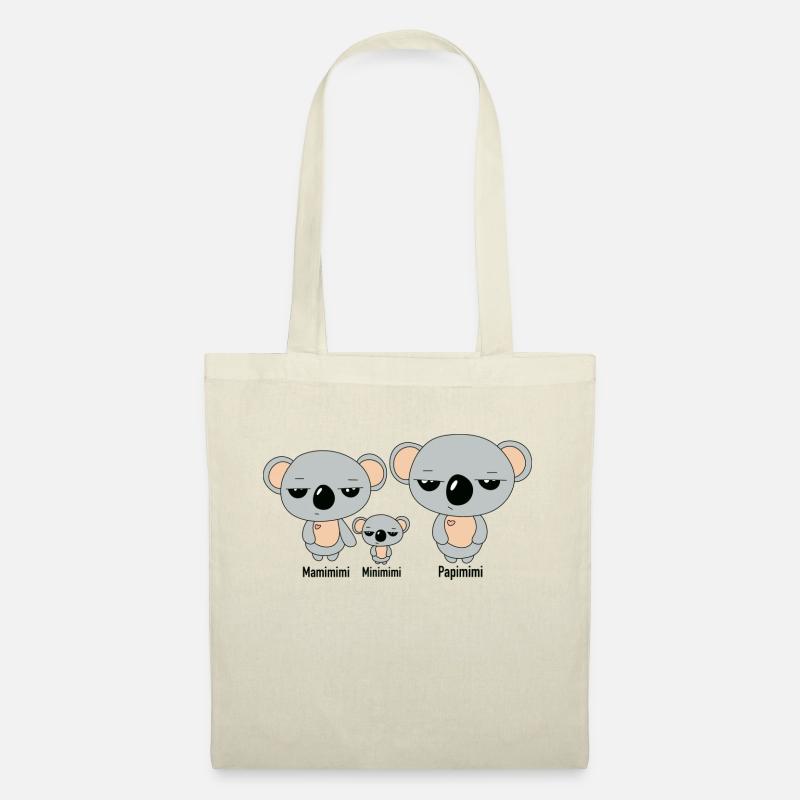 Koala-Familie Mimimi - Stoffbeutel - Natur