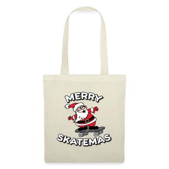 Joyeux patins | Skateboard Christmas Print - Sac en tissu - nature - Devant