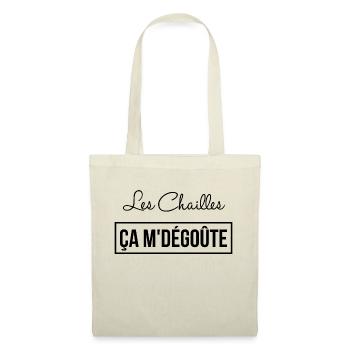 Les chailles ca m'dégoûte Police noire - Sac en tissu - nature - Devant
