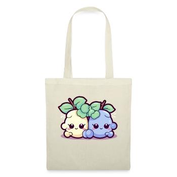 Mak et bok les raisins kawaii - Sac en tissu - nature - Devant