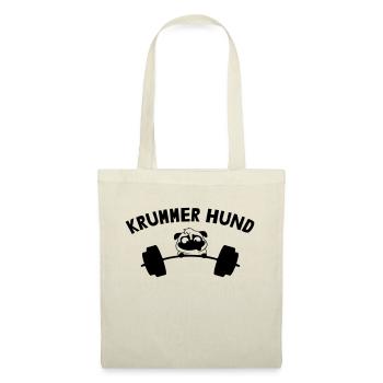 Hund auf krummer Lanhantel - Stoffbeutel - Natur - Vorne