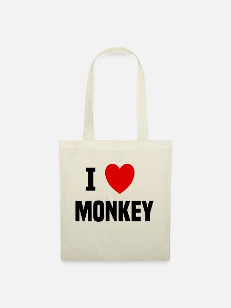 Ich liebe Monkey - Stoffbeutel - Natur