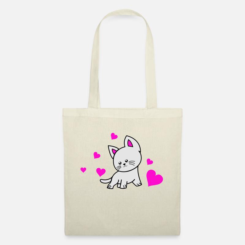Amour du chat 02 - Sac en tissu - nature