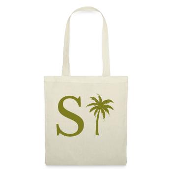 Lettre s vert Palm - Sac en tissu - nature - Devant