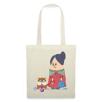 Funny granny with dog - Tote Bag - nature - Front