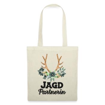 Jagdpartnerin Nachwuchsjägerin Jagd Papa ist Jäger - Stoffbeutel - Natur - Vorne