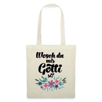 Wosch du mis Gotti si Gott fragen Patentante frage - Stoffbeutel - Natur - Vorne