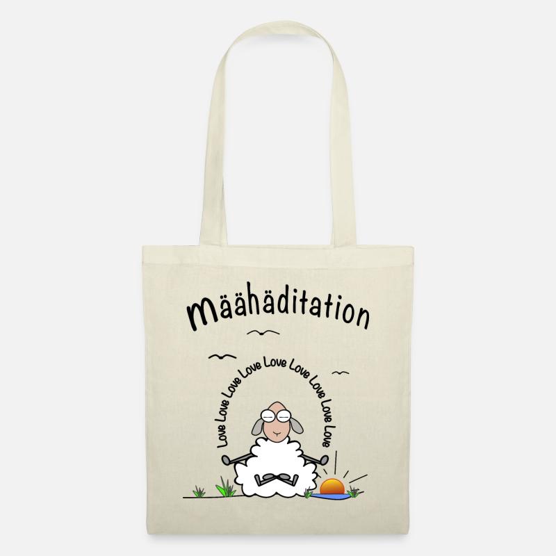 Meditation lustig in Schaf-Sprache geschrieben - Stoffbeutel - Natur