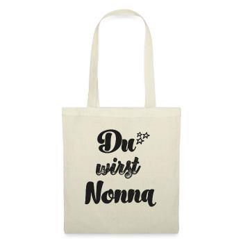 Du wirst Nonna Schweiz wirst Oma Schwangerschaft - Stoffbeutel - Natur - Vorne