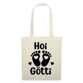 Hoi Götti hallo Onkel Patenonkel Schwangerschaft - Stoffbeutel - Natur - Vorne