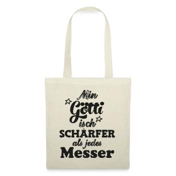 Min Götti isch schärfer als jede Pfanne Schweiz - Stoffbeutel - Natur - Vorne