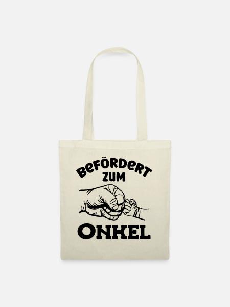 Befördert zum Onkel Du wirst Onkel - Stoffbeutel - Natur