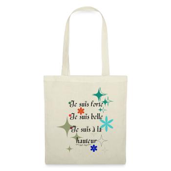 T-Shirt mit positiver Affirmation - Stoffbeutel - Natur - Vorne