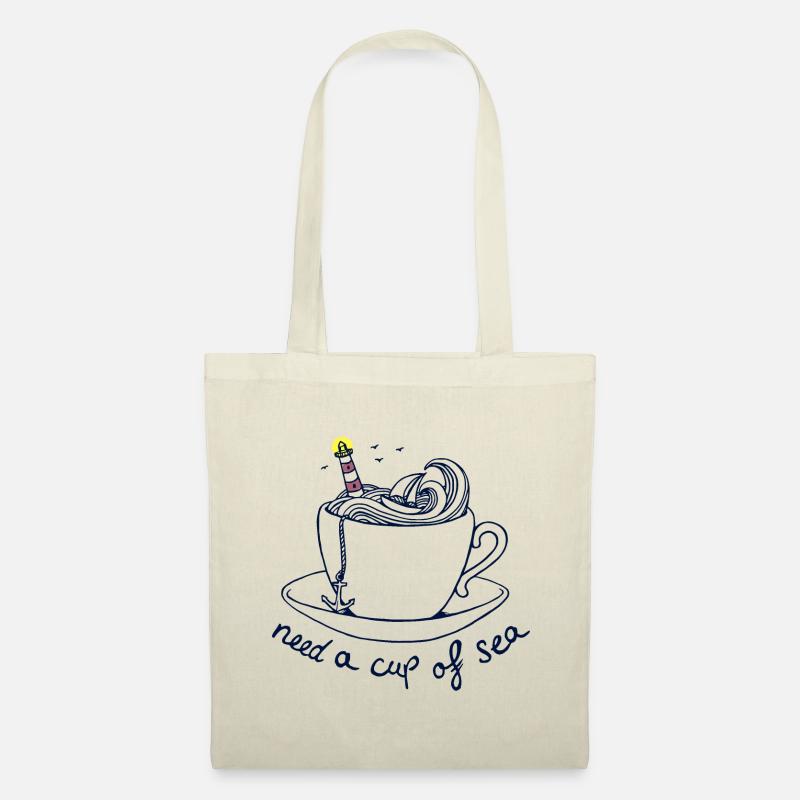 brauche eine Tasse See maritim - Stoffbeutel - Natur