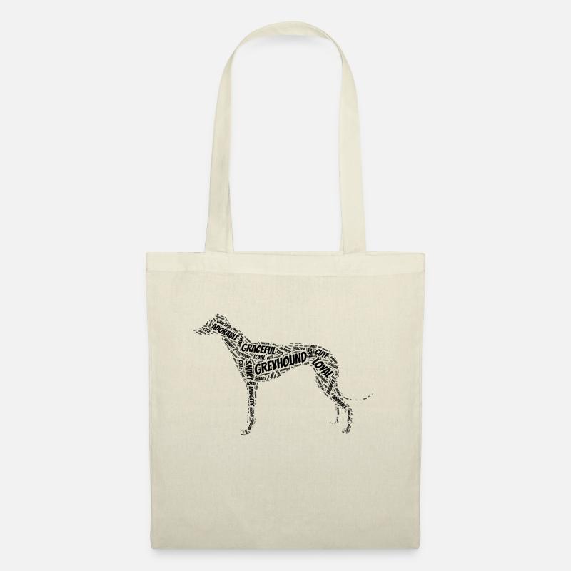Windhund - Typografie - Stoffbeutel - Natur
