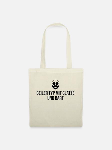 Geiler Typ mit Glatze und Bart perfektes Geschenk - Stoffbeutel - Natur