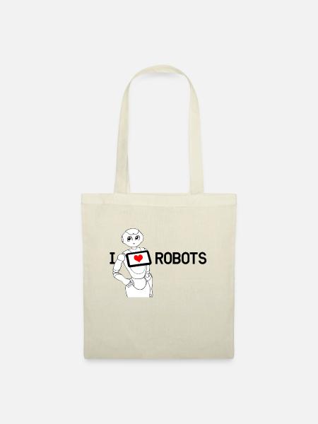 Ich liebe Roboter - Stoffbeutel - Natur